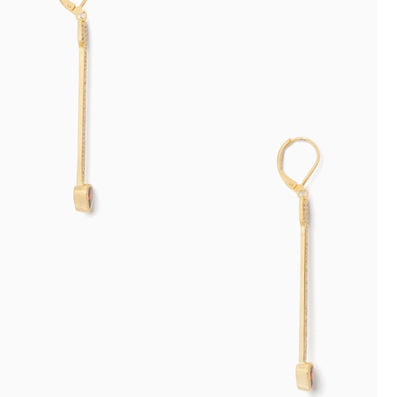 NWT❣️Kate Spade Romantic Rocks Linear Earrings - Picture 3 of 3